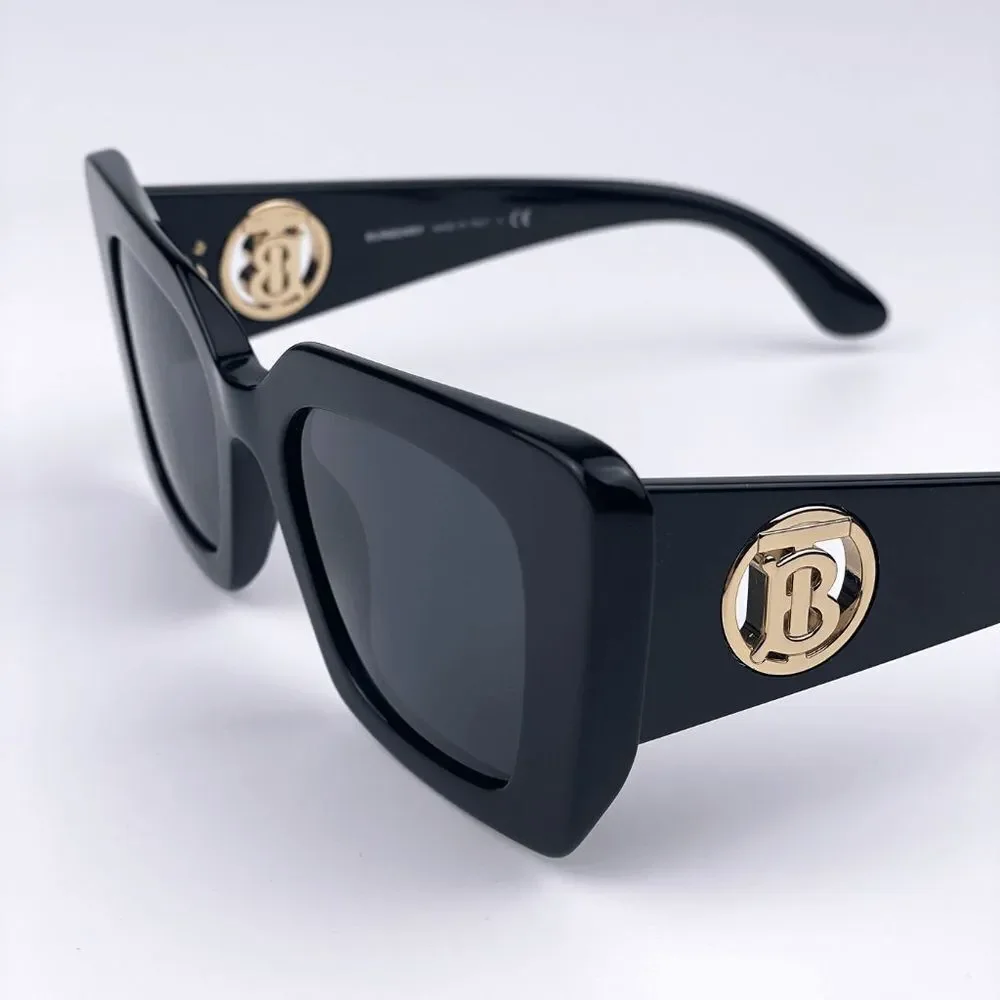 NEW Burberry BE4344 Daisy 300187 Black Dark Gray Square Women Sunglasses - Picture 6 of 13